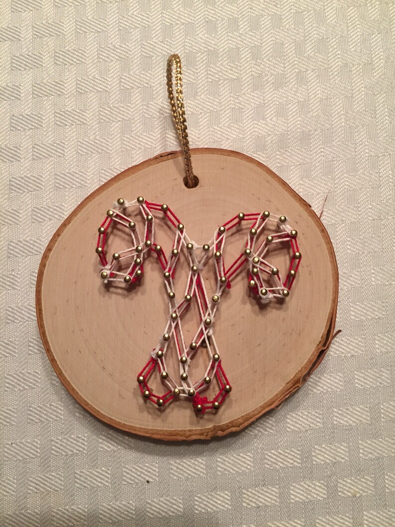 Candy Cane String Art Ornament Etsy Hong Kong