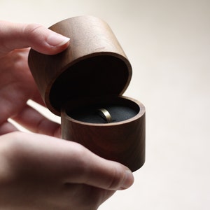 Custom Handmade European Walnut Wood Ring Box for Your Nice Proposal 66x45 mm, Wooden Ring Holder