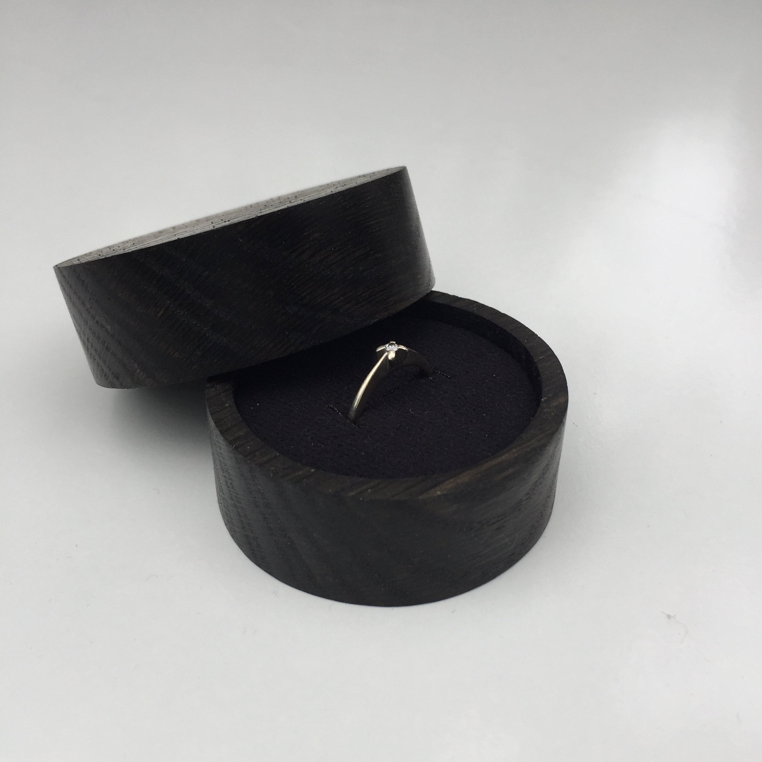 Proposal Ring Box 66 x 30mm, Bog Oak Box, Wooden Ring Holder, Keepsake Wooden Box, Black Box, Personalized Engraving Wooden Ring Box