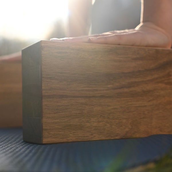 Wooden Yoga Blocks set of 2 pcs 12cm x 7cm x 23cm, Custom yoga brick, Yoga practice accessories, Yoga props, Eco-friendly natural gift