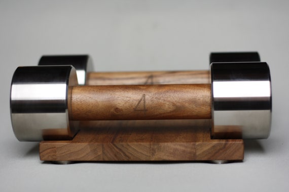 COREZON Dumbbells Set 2x4kg Made of Walnut Wood Steel COREFORM