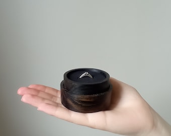 Proposal Ring Box 66 x 30mm, Bog Oak Box, Wooden Ring Holder, Keepsake Wooden Box, Black Box, Personalized Engraving Wooden Ring Box