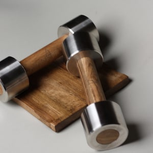 COREZON Dumbbells set 2x4kg made of Wood & Stainless Steel, COREFORM, Natural Fitness Gift, Fitness Home Gym Equipment