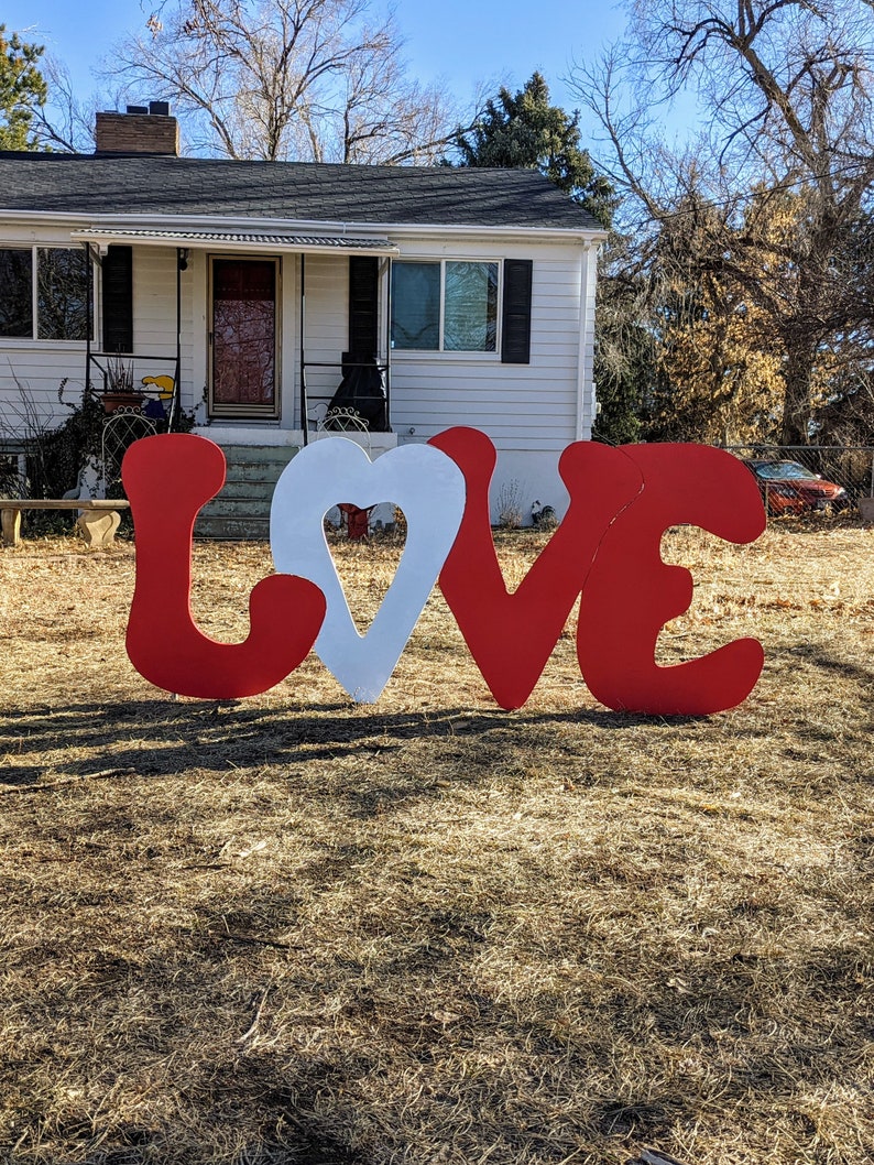 Valentines LOVE Sign Yard Art Etsy