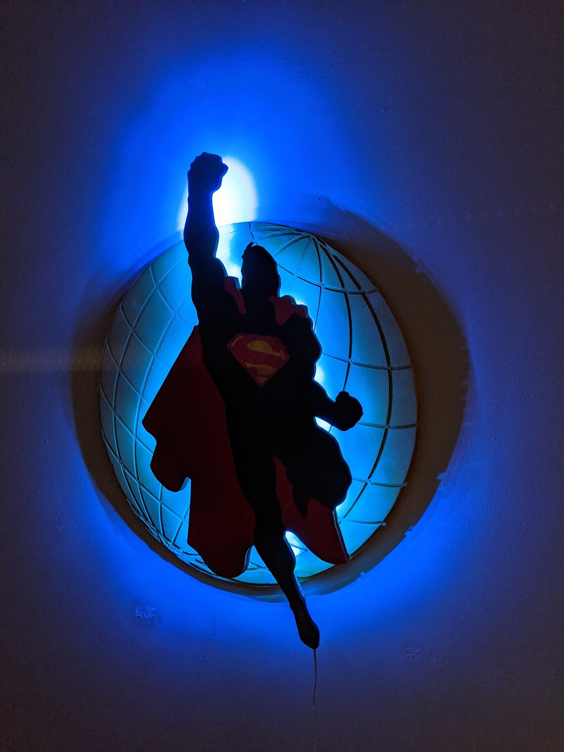 Illuminated Superman LED Wall Art Etsy