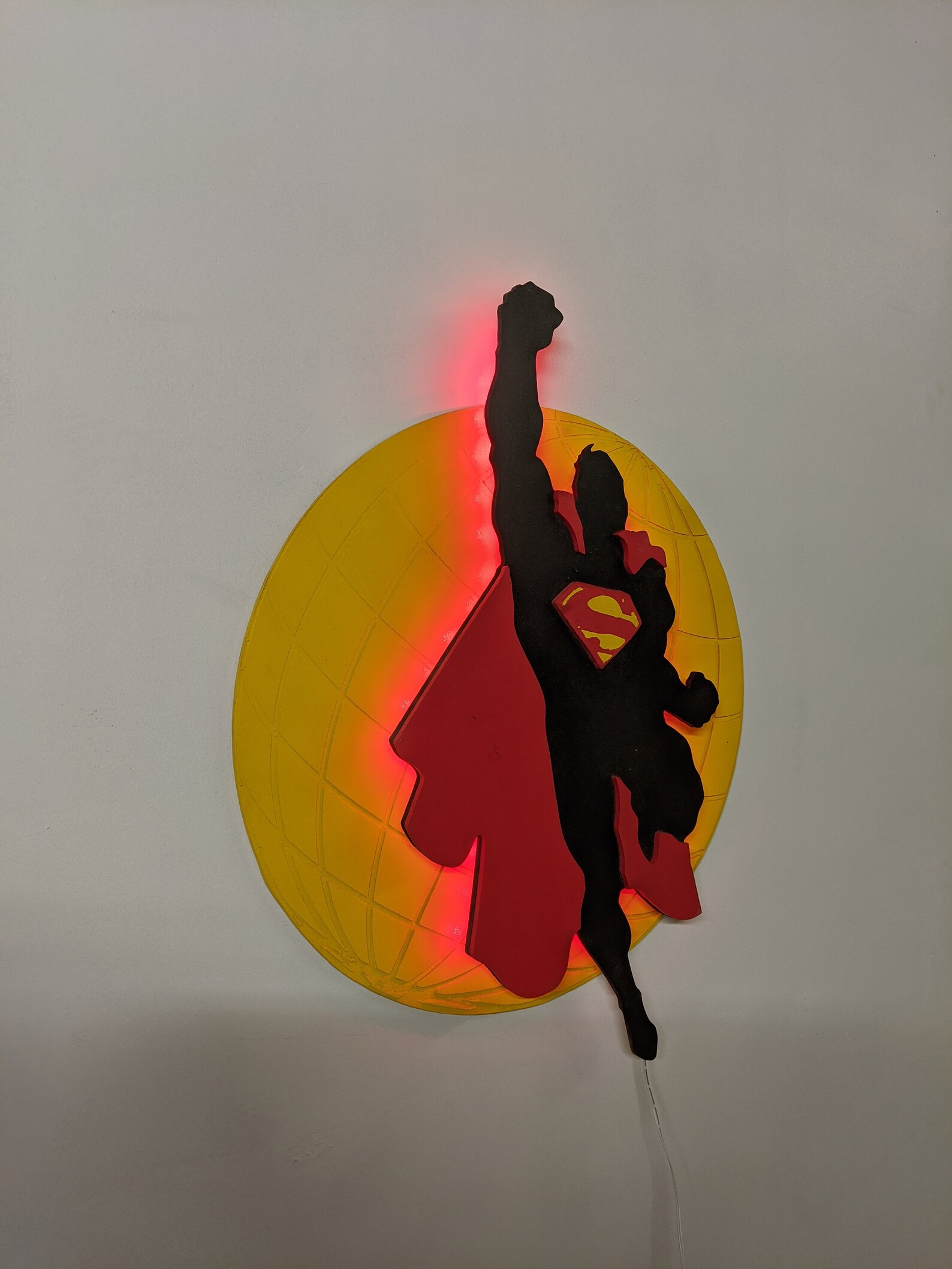 Illuminated Superman LED Wall Art Etsy