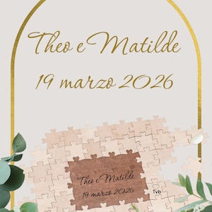 Libro Ospiti Puzzle in Legno personalizzato, con nomi data e Scatola,Un’idea originale per custodire i ricordi più belli.