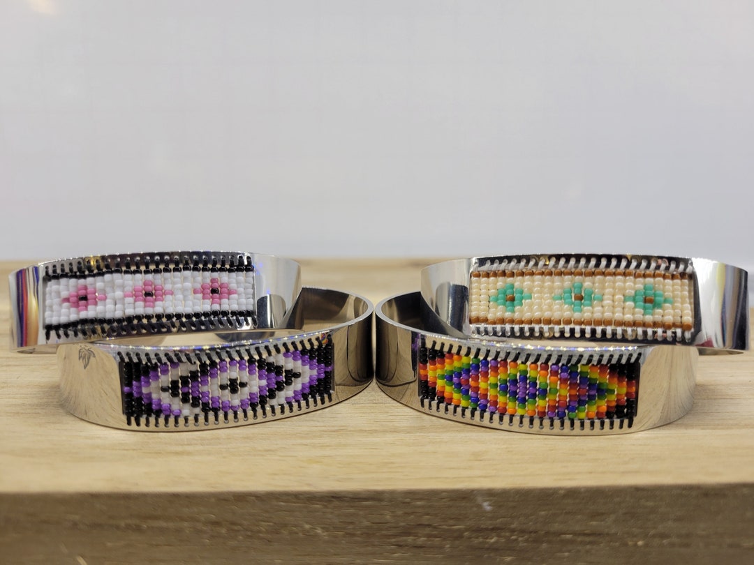 Thick Cuff Bracelet Centerline Beadwork Etsy