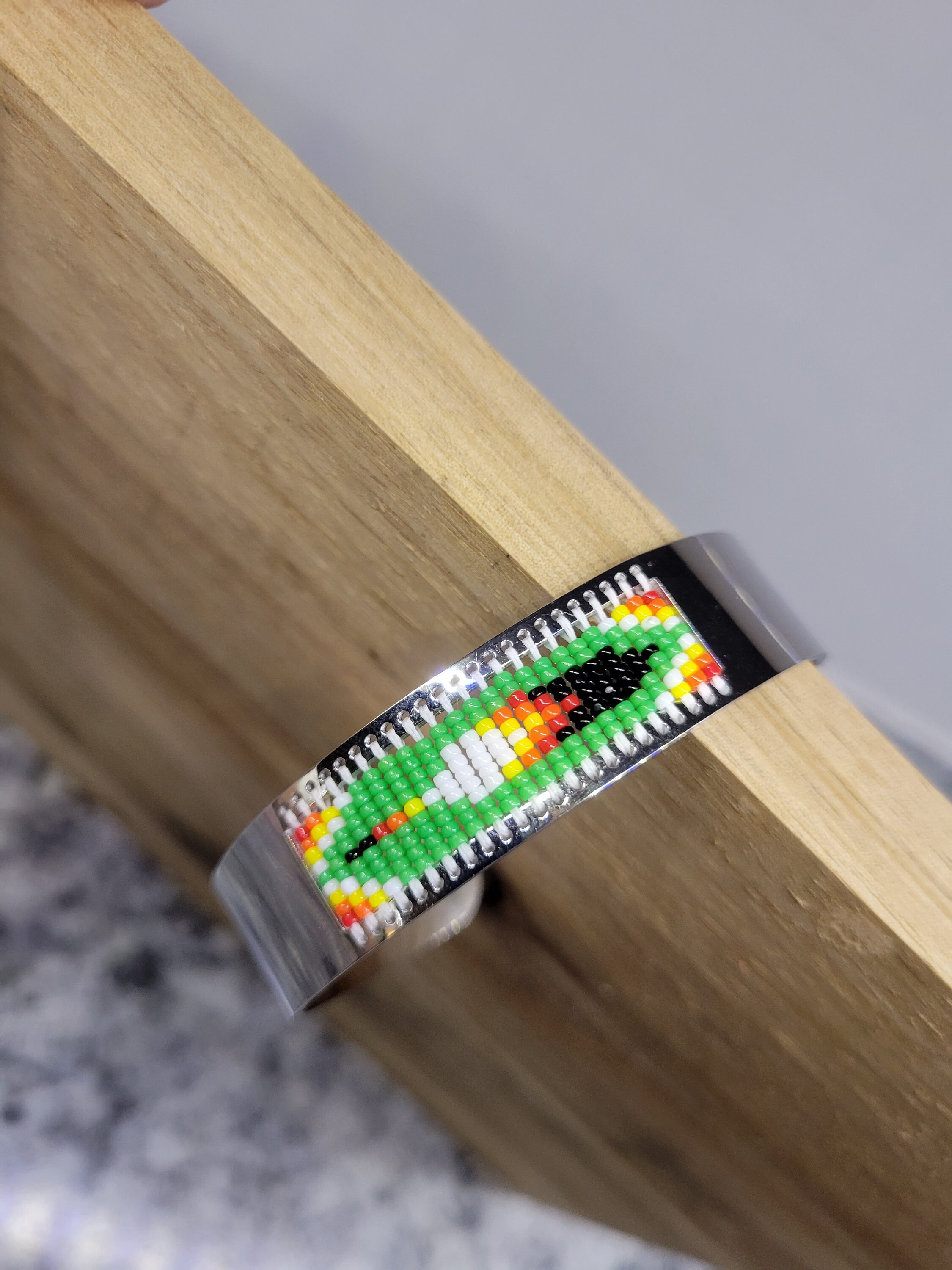 Thick Cuff Beaded Centerline Bracelet Etsy