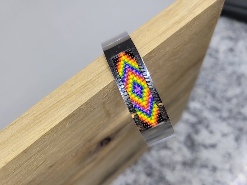 Thick Cuff Bracelet Centerline Beadwork Etsy