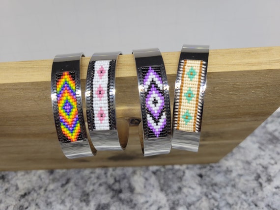 Thick Cuff Bracelet Centerline Beadwork Etsy