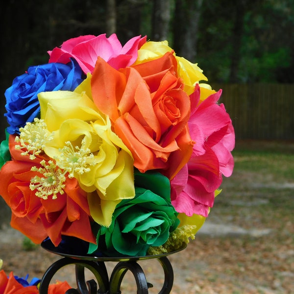 Colorful Rose Kissing Ball | Kissing Ball | Flower Ball | Pomander