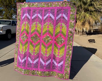 Floral Braid Oversized Throw/Lap Quilt