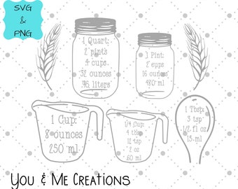 Kitchen Conversion svg, Kitchen Cheat Sheet svg, Measuring Cheat Sheet, Kitchen Decor Svg