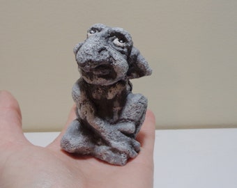 Concrete Gargoyle - Gargoyle statue - Fairy garden accessories - Fairy garden miniatures - Garden decor - Stone Gargoyle