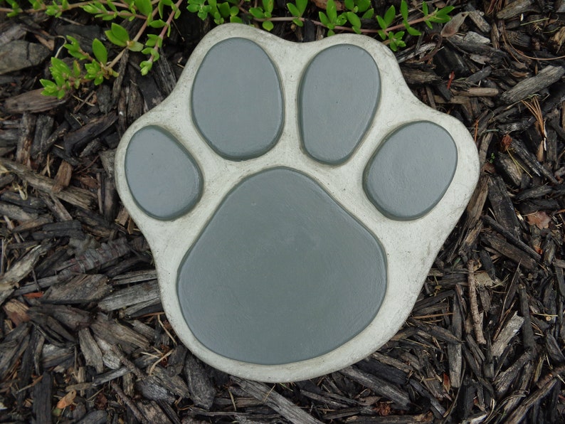 Concrete Paw Print Pet Memorial Stone Garden Stepping | Etsy