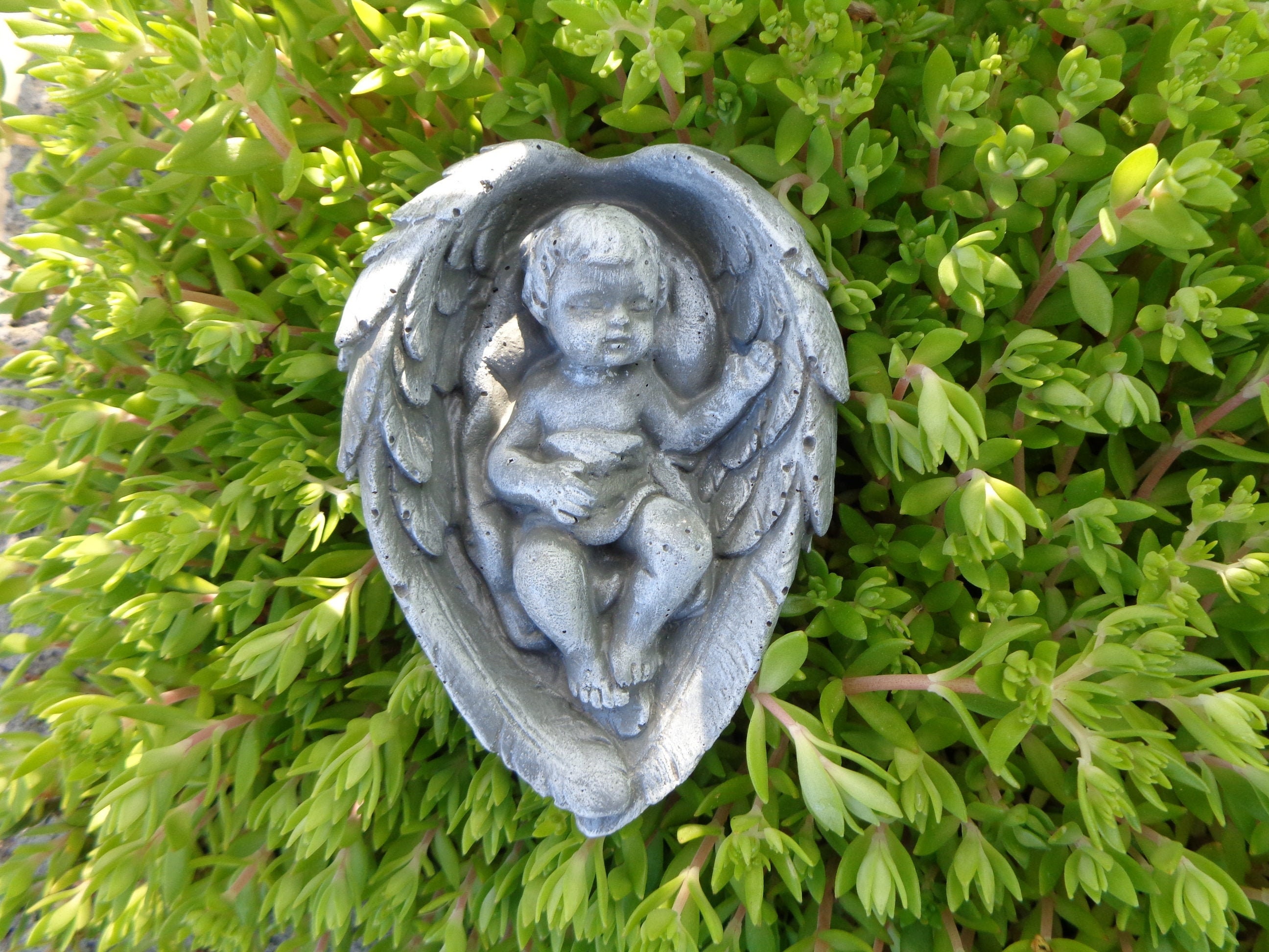 Angel Statue Concrete Angel Baby Memorial Fairy Garden Etsy