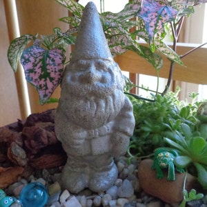 Garden gnome Concrete gnome Gnome statue Fairy garden miniatures Fairy garden accessories Concrete garden Garden decor image 2