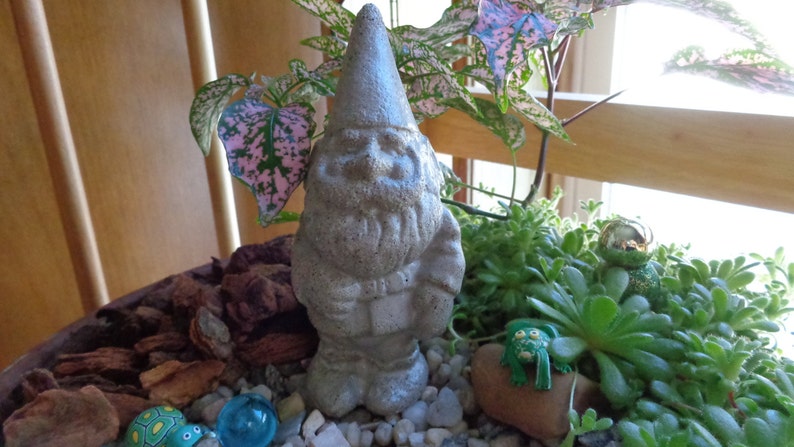 Garden gnome Concrete gnome Gnome statue Fairy garden miniatures Fairy garden accessories Concrete garden Garden decor image 2