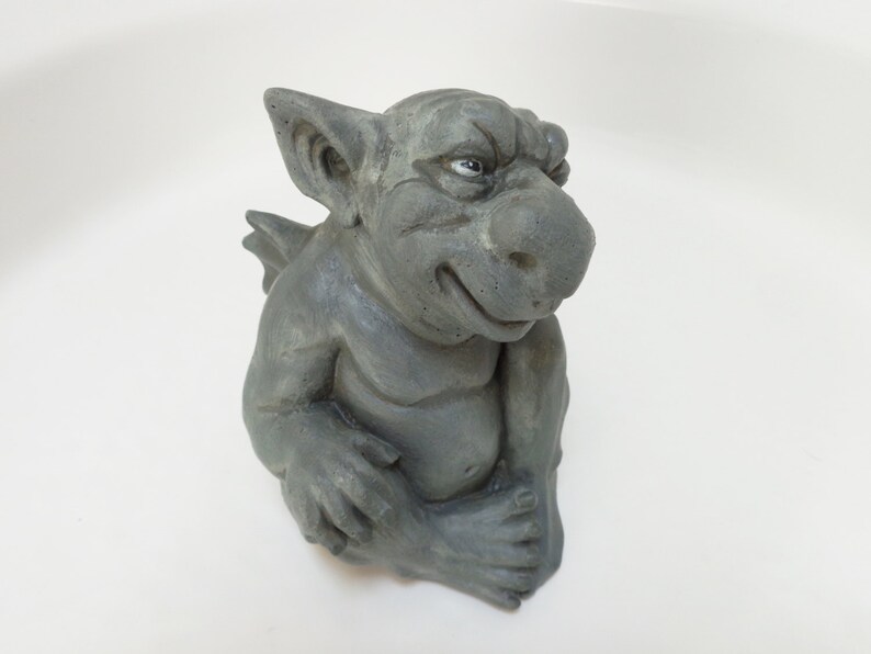 Small Concrete Gargoyle Statue Fairy Garden Miniatures | Etsy