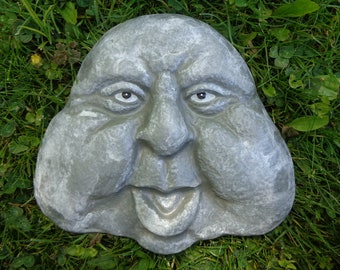 Green man Concrete Plaque - Concrete Face - Stone Face - Concrete Garden decor - Outdoor Plaque - Concrete statue