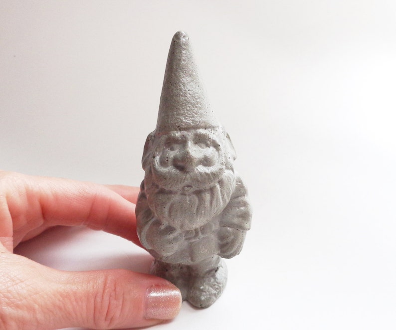 Garden gnome Concrete gnome Gnome statue Fairy garden miniatures Fairy garden accessories Concrete garden Garden decor image 5