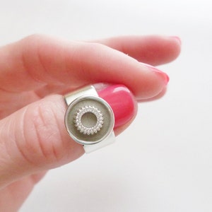 Concrete ring - Wide band ring - Adjustable ring - Concrete jewelry