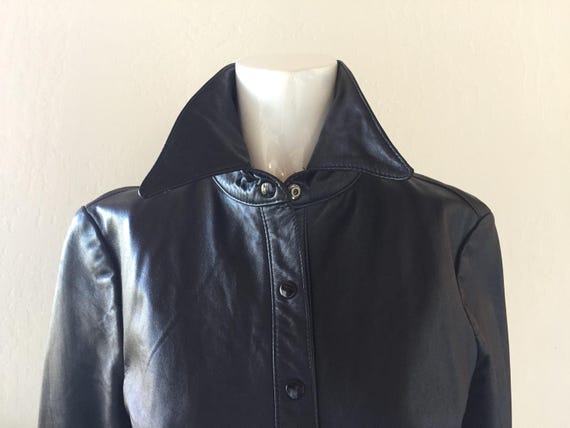 Parallel Black Soft Leather Shirt Jacket - image 1