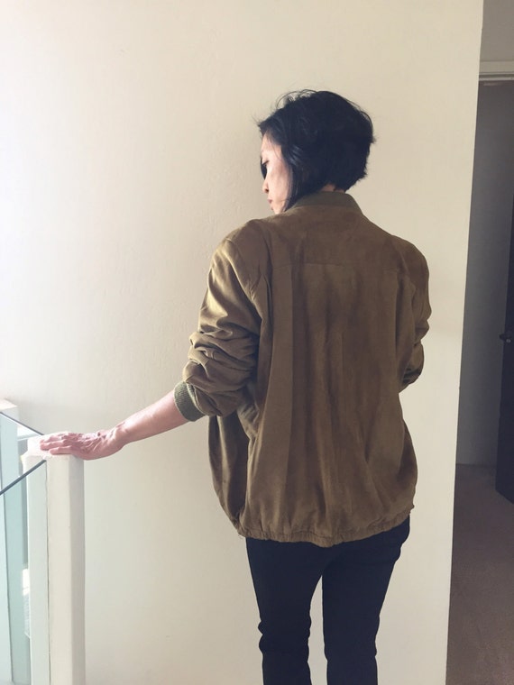 Oversized Suede Bomber