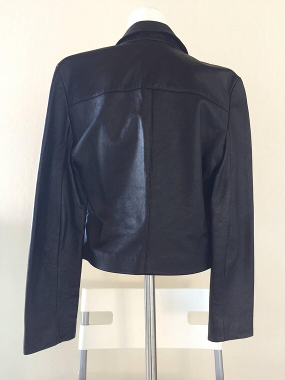 Parallel Black Soft Leather Shirt Jacket - image 4