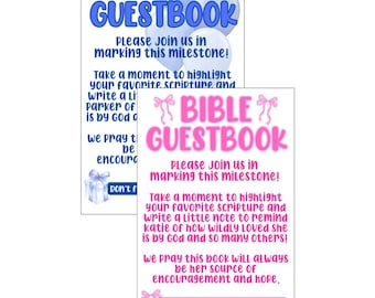 FIRST BIRTHDAY Custom Bible Guestbook Sign  *DIGITAL* Download