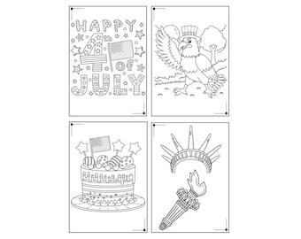 4th Of July Coloring 20 Pages *DIGITAL* Download - At Home Printing!