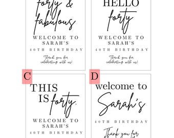 Personalized 40th Birthday Sign *DIGITAL ITEM*