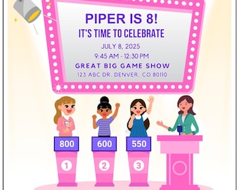 Little Girl Game Show Custom *DIGITAL INVITE*