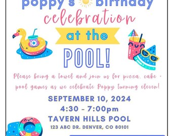 Pool Party *DIGITAL* Invite