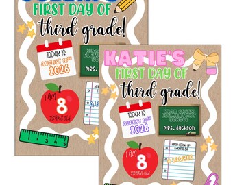 Custom FIRST DAY of School Mini Banner/Sign  *DIGITAL* Download