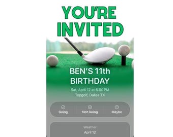 Golf Invitation Background for Apple/Evite (Digital Download)