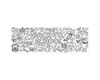 Back to School Coloring Tablecloth/Banner *DIGITAL DOWNLOAD*