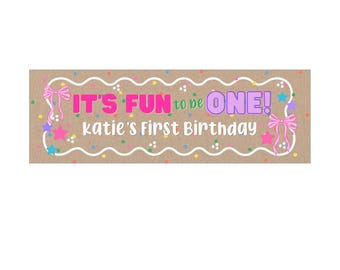 Custom "It's fun to be ONE" Birthday Banner *DIGITAL DOWNLOAD*