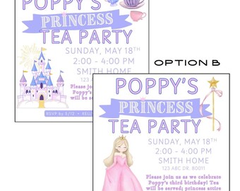Princess Birthday Party Custom Invite *DIGITAL*