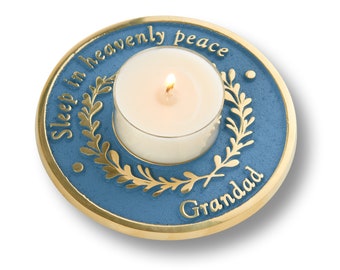 Personalised remembrance Candle Holder, "Sleep in heavenly peace", Christmas Decoration, Holiday Table Centre