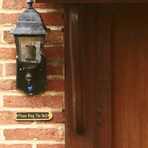 Уникальный латунный металлический настенный знак ручной работы &laquo;Пожалуйста, позвоните в колокольчик&raquo; / отличный подарок на новоселье для домашнего или офисного декора