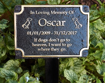 Personalised Dog Memorial Metal Plaque For Memory Of A Loved Companion. Wall Or Garden Stake Mounted As A Gift Idea.