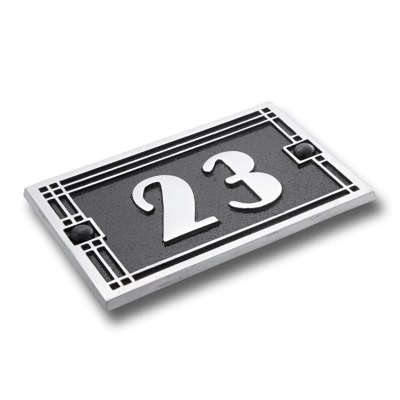 Personalized Metal House Number Plaque/ Art Deco Line Style Etsy