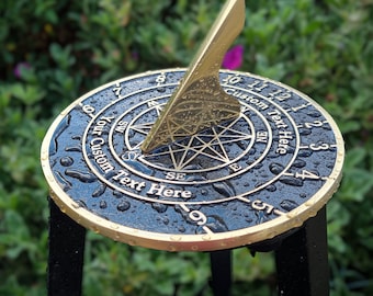 Solid English cast brass sundial with your message cast into it. A perfect personal gift to tell someone you love just how special they are.