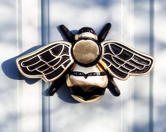 Brass Bee Door Knocker By TheMetalFoundry • Bumble Bee Brass Door Knocker • Metal Front Door Decor