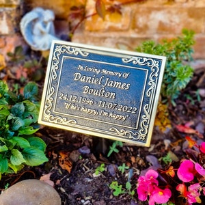 Memorial Gift Plaque By TheMetalFoundry Personalized Brass Ornate Memorial Plaque Custom Memorial Keepsake image 2