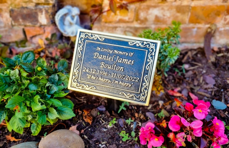 Memorial Gift Plaque By TheMetalFoundry Personalized Brass Ornate Memorial Plaque Custom Memorial Keepsake image 2