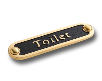 Toilettenschild WC-Schild Hinweis Schild Toilette für Toilettentür aus Messing 