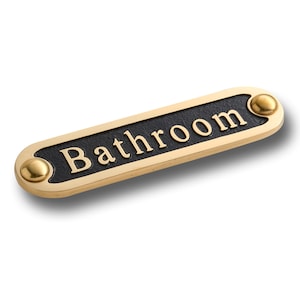 Unique Handmade &#39;Bathroom&#39; Brass Metal Wall Sign / Great Housewarming Gift For Home Or Office Decor
